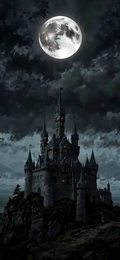 4k乌云壁纸 - 城堡 - 夜景 - 奇幻「哲风壁纸」