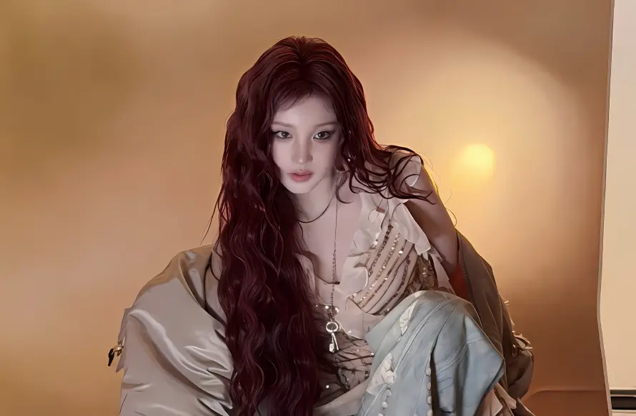 4k宋雨琦壁纸 - 氛围感 - 长卷发 - 优雅坐姿「哲风壁纸」