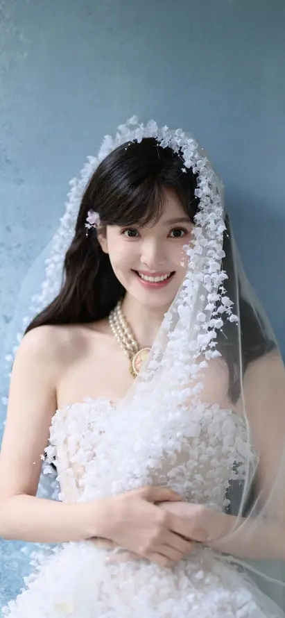 4k优雅壁纸 - 头纱 - 婚纱 - 微笑「哲风壁纸」