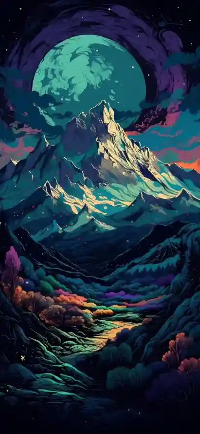 4k壁纸壁纸 - 夜晚 - 奇幻 - 山峰「哲风壁纸」