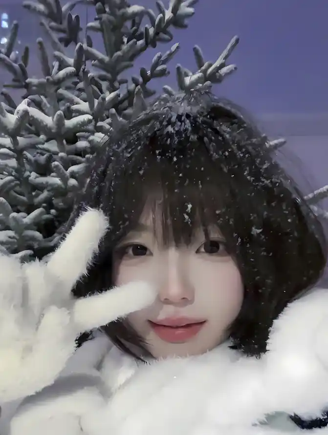 4k下雪壁纸 - 冬日 - 可爱 - 短发「哲风壁纸」