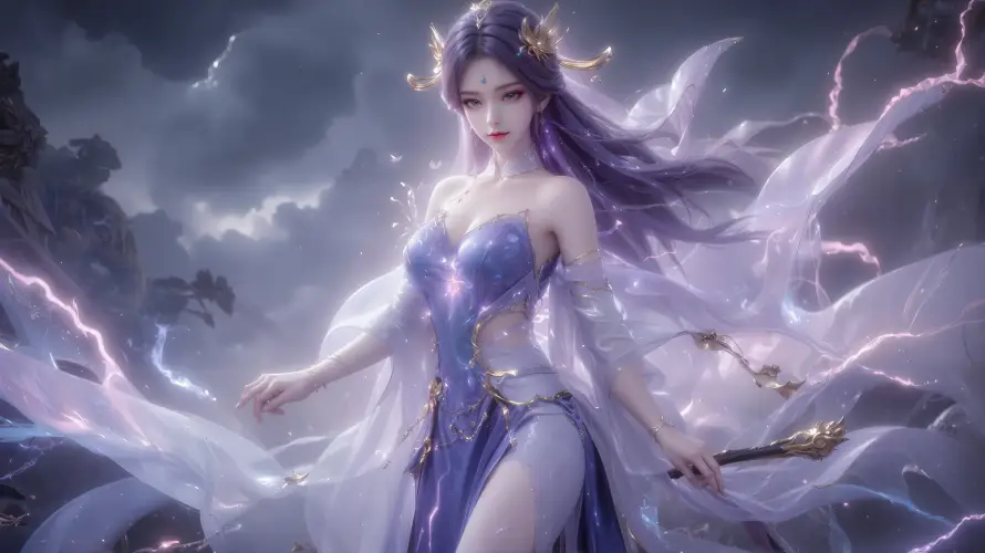 4k天穹壁纸 - 权杖 - 云雾缭绕 - 仙侠风格「哲风壁纸」