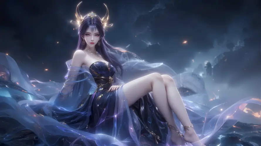 4k云雾壁纸-动漫角色与天穹-华丽服饰壁纸分享「哲风壁纸」