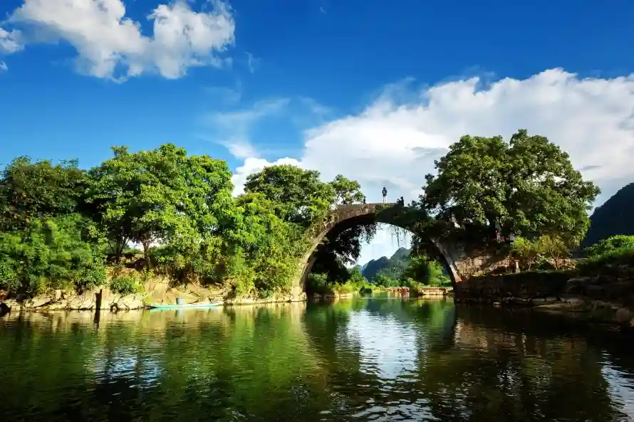 4k倒影壁纸 - 古桥 - 山水 - 桂林「哲风壁纸」