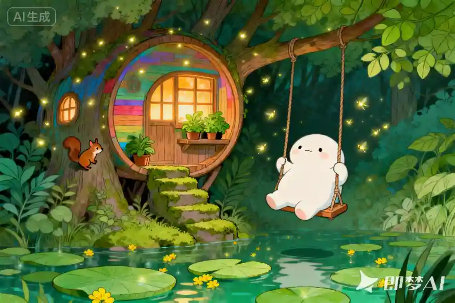 4k松鼠壁纸 - 树屋 - 森林 - 池塘「哲风壁纸」