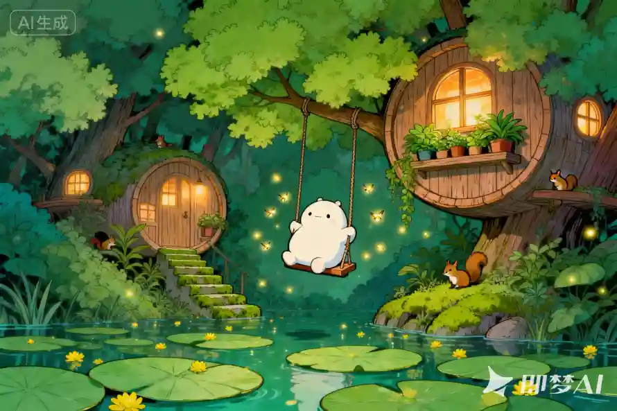 4k树屋壁纸 - 森林 - 池塘 - 清新「哲风壁纸」