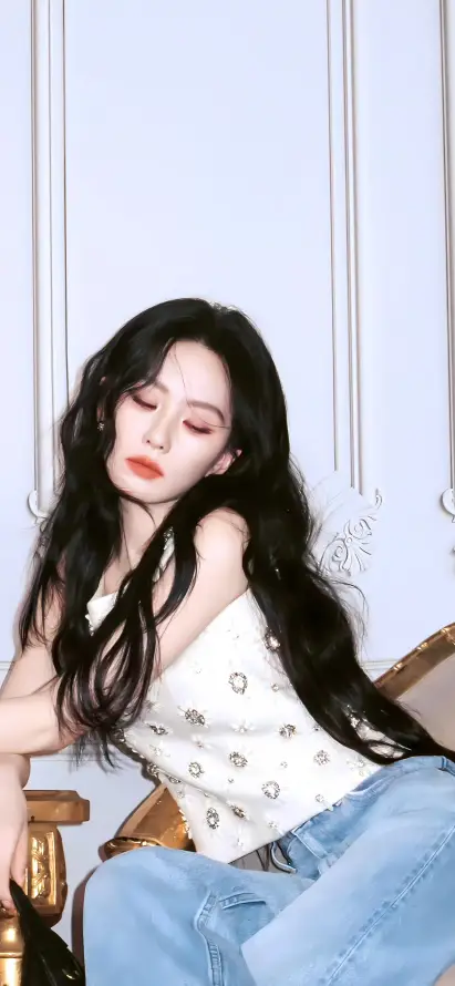 4k沙发壁纸 - 红唇 - 长发 - 刘诗诗「哲风壁纸」