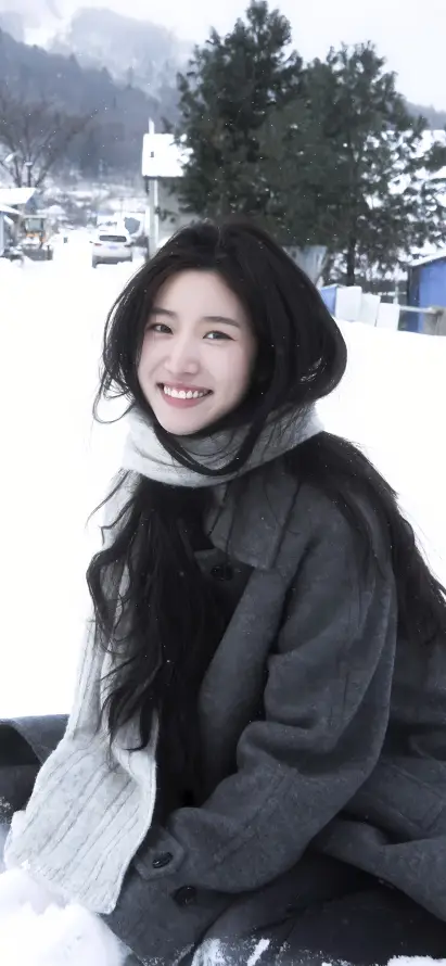 4k冬季壁纸 - 冬日 - 围巾 - 少女「哲风壁纸」