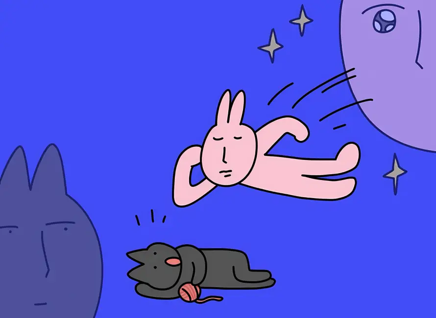 2k抽象壁纸-卡通兔壁纸和星星-卡通动物壁纸分享「哲风壁纸」