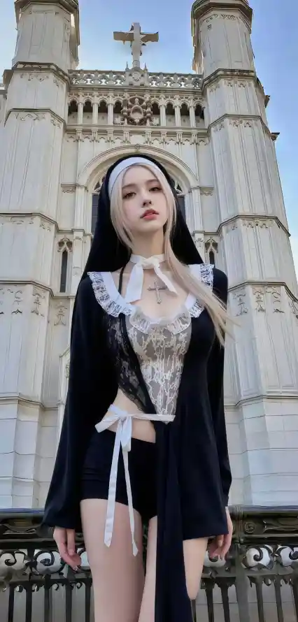 4k修女壁纸 - 性感 - 教堂 - 美女「哲风壁纸」