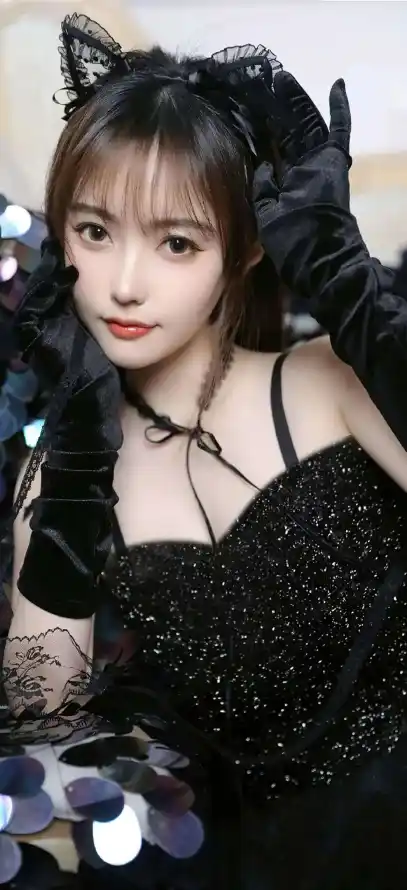 4k亮片壁纸 - 猫耳 - 纹身 - 美女「哲风壁纸」