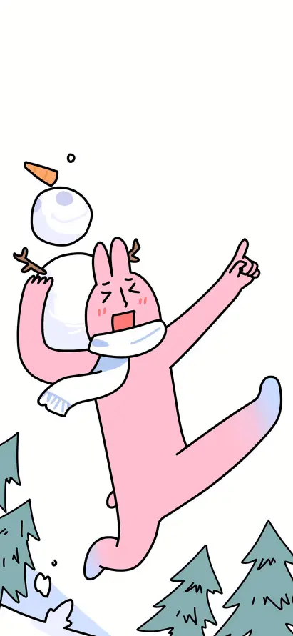 4k冬季壁纸 - 卡通 - 可爱 - 围巾「哲风壁纸」