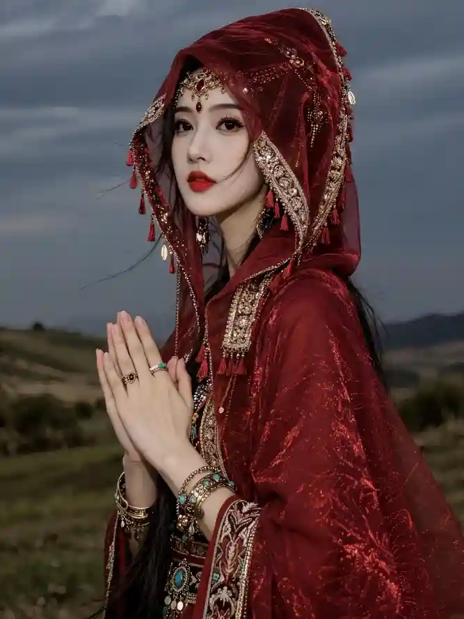 4k壁纸壁纸 - 祈祷 - 红唇 - 美女「哲风壁纸」