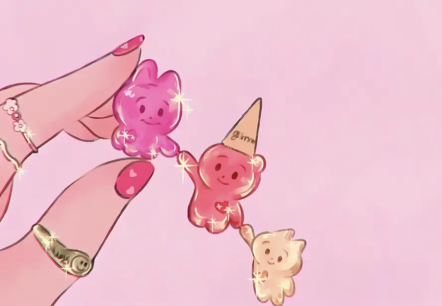 4k卡通壁纸 - 手 - 可爱 - 吊坠「哲风壁纸」