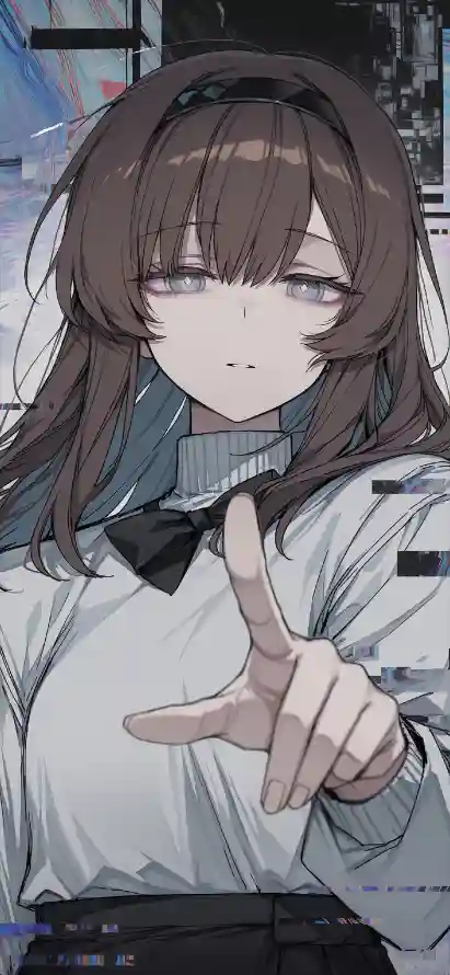 4k发箍壁纸 - 女孩 - 手势 - 二次元「哲风壁纸」