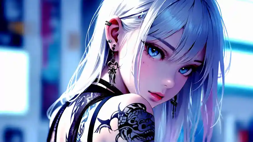 4k女孩壁纸-二次元与纹身-动漫少女免费下载「哲风壁纸」