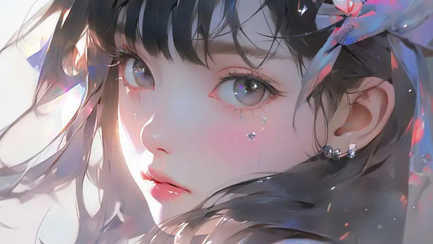 4k光影壁纸 - 插画 - 柔美 - 美女「哲风壁纸」