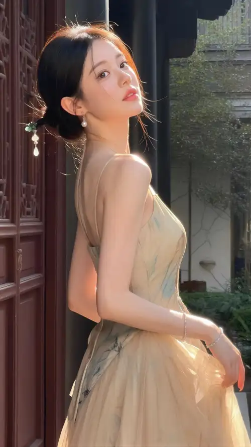 4k优雅壁纸 - 户外 - 气质 - 盘发「哲风壁纸」