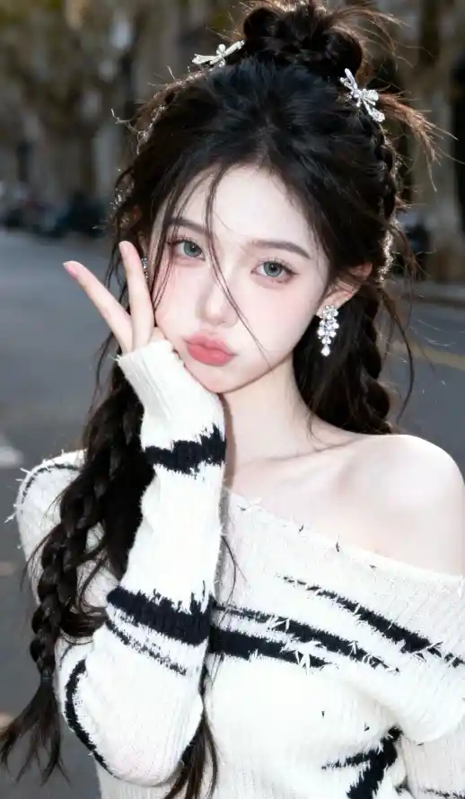 4k发饰壁纸 - 户外 - 甜美 - 美女「哲风壁纸」