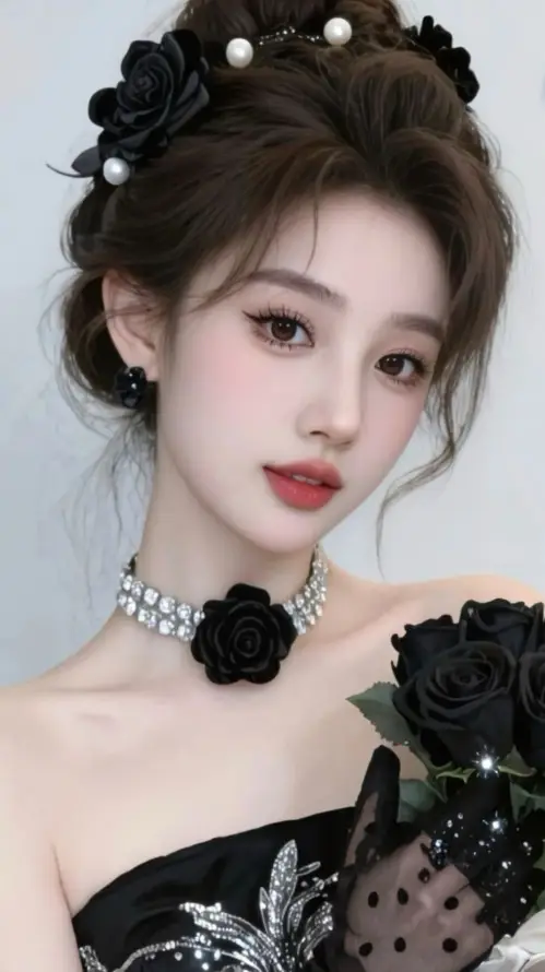 4k女性壁纸 - 美女 - Ios - 黑玫瑰「哲风壁纸」