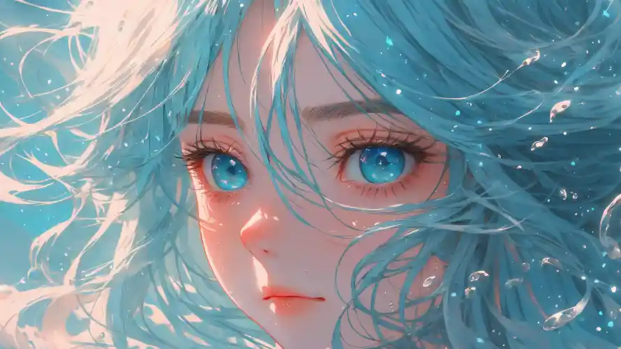 4k光影壁纸 - 卷发 - 插画 - 梦幻「哲风壁纸」