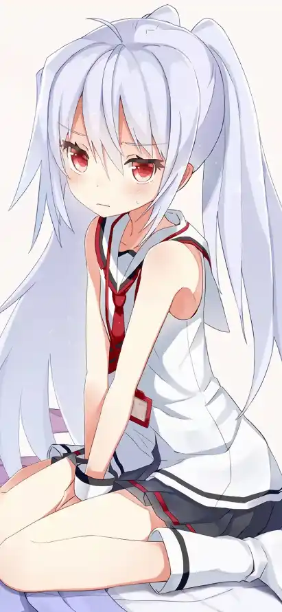 4k可爱壁纸 - 坐姿 - 校服 - 清纯「哲风壁纸」