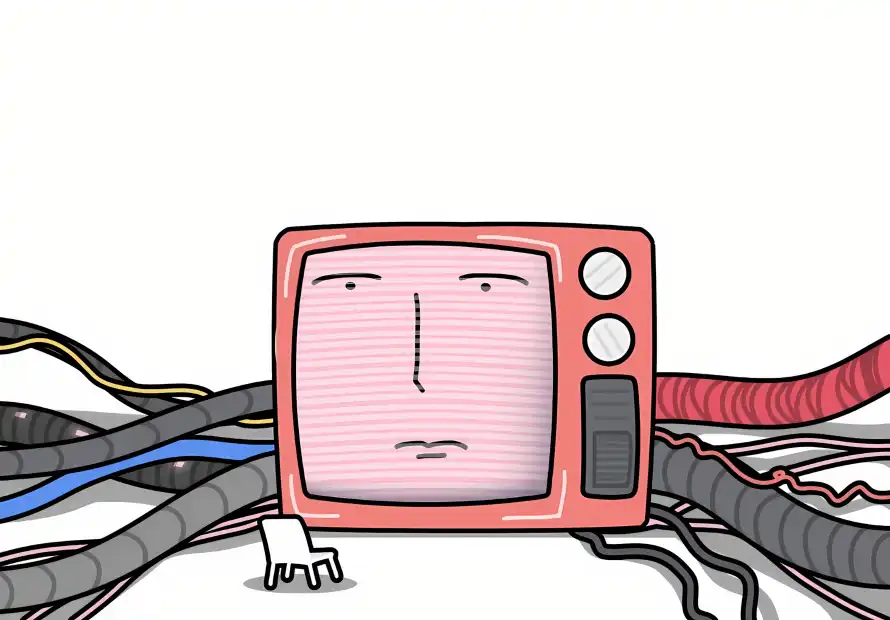 2k插画壁纸-电视剧和电线-卡通电器免费下载「哲风壁纸」