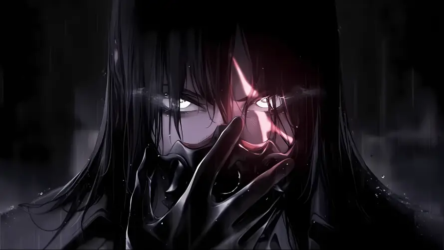 4k冷酷壁纸 - 神秘 - 红光 - 面具「哲风壁纸」