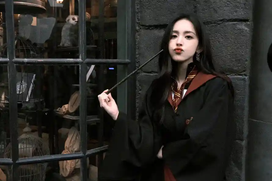 4k石墙壁纸 - 铁窗 - 魔杖 - 女明星「哲风壁纸」