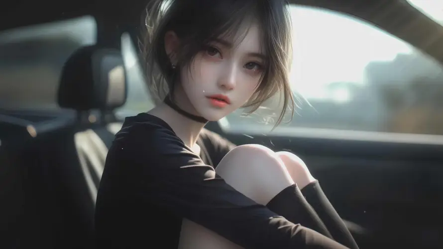 4k短发壁纸 - 动漫 - 车内 - 人物「哲风壁纸」