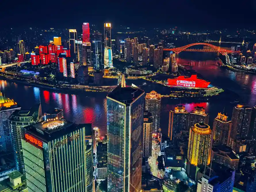 4k夜晚壁纸 - 山城 - 建筑 - 滨江「哲风壁纸」