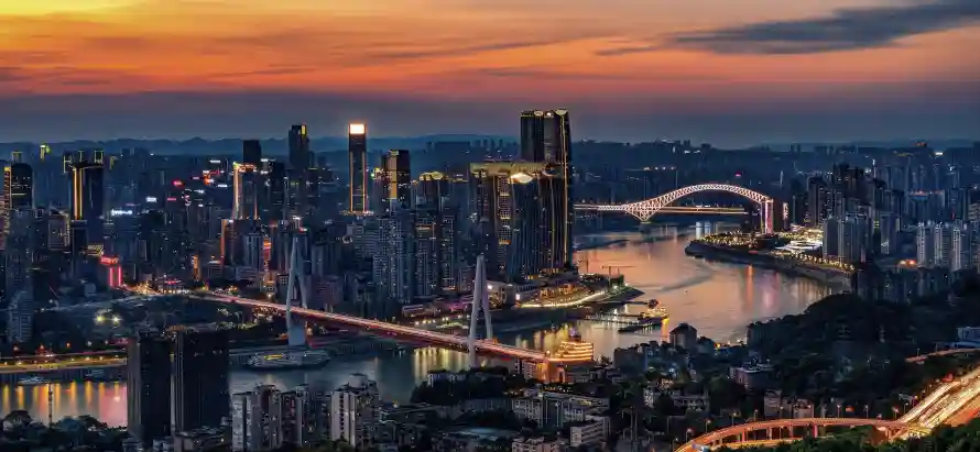 4k夜景壁纸 - 晚霞 - 桥梁 - 江景「哲风壁纸」