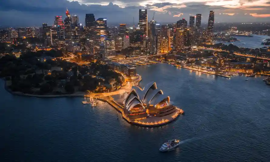 4k悉尼壁纸 - 海港 - 灯光 - 船只「哲风壁纸」