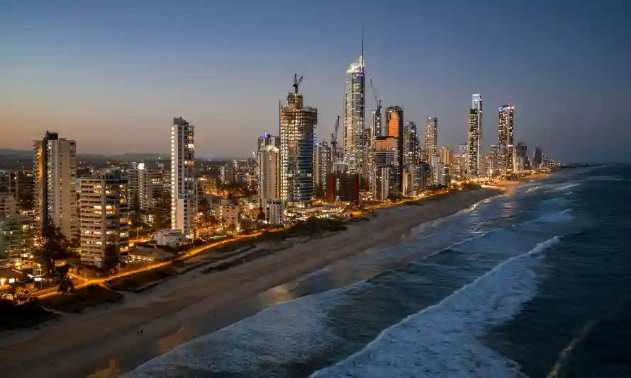 4k悉尼壁纸 - 海浪 - 海滩 - 灯光「哲风壁纸」