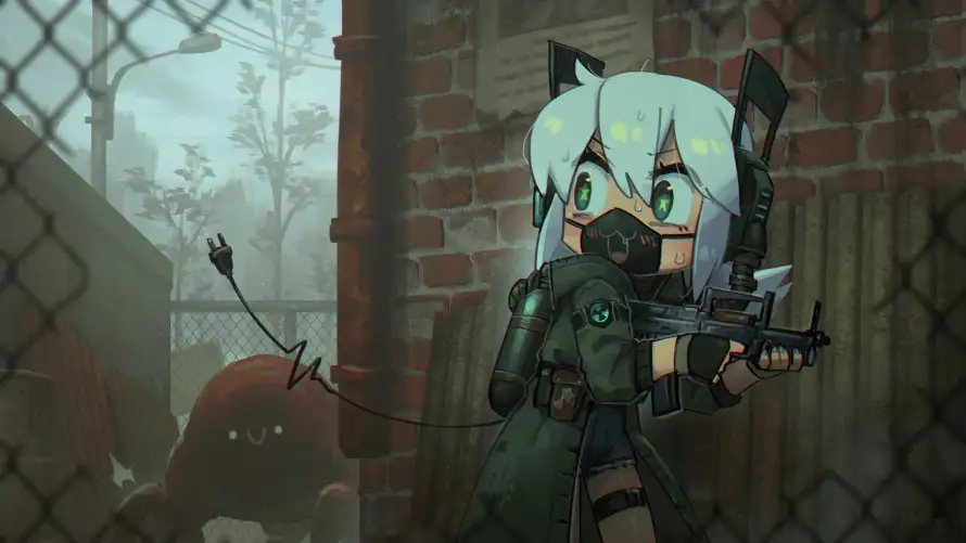 4k战斗壁纸 - 枪械 - 少女 - 可爱「哲风壁纸」