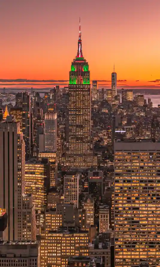 4k城市壁纸 - 日落 - 晚霞 - 灯光「哲风壁纸」