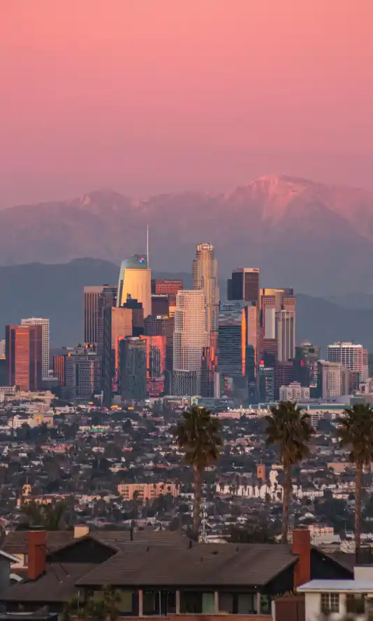 4k城市壁纸 - 山脉 - 建筑 - 晚霞「哲风壁纸」