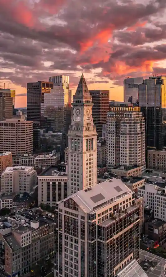 4k云彩壁纸 - 城市 - 晚霞 - 橙红「哲风壁纸」