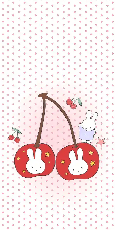 4k可爱壁纸 - 手绘 - 樱桃 - 童趣「哲风壁纸」