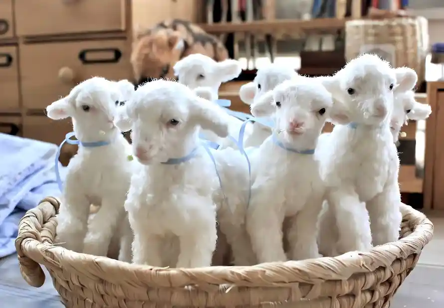 5k可爱壁纸-小绵羊和室内-毛绒玩具壁纸分享「哲风壁纸」