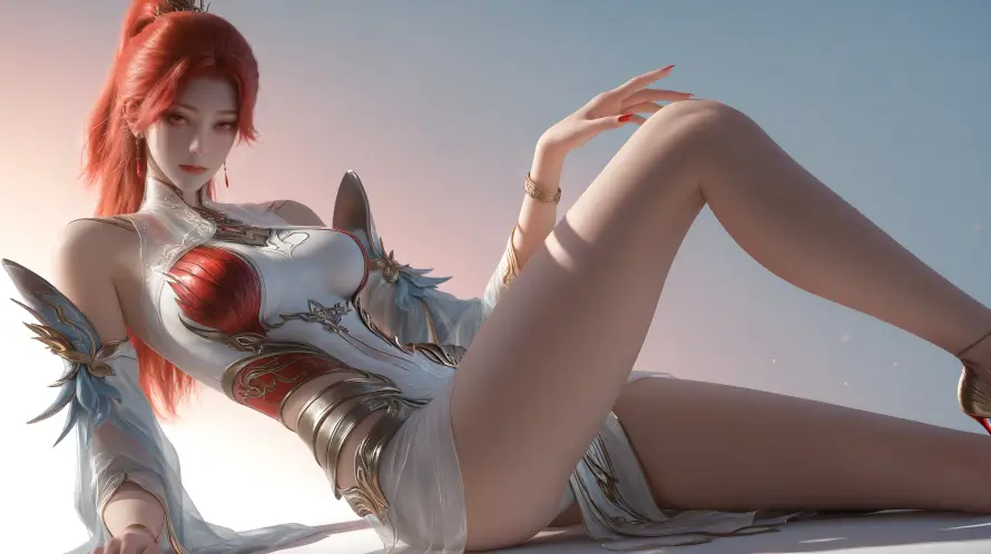 4k坐姿壁纸 - 性感 - 红发 - 二次元「哲风壁纸」 4k坐姿壁纸 - 性感 - 红发 - 二次元「哲风壁纸」