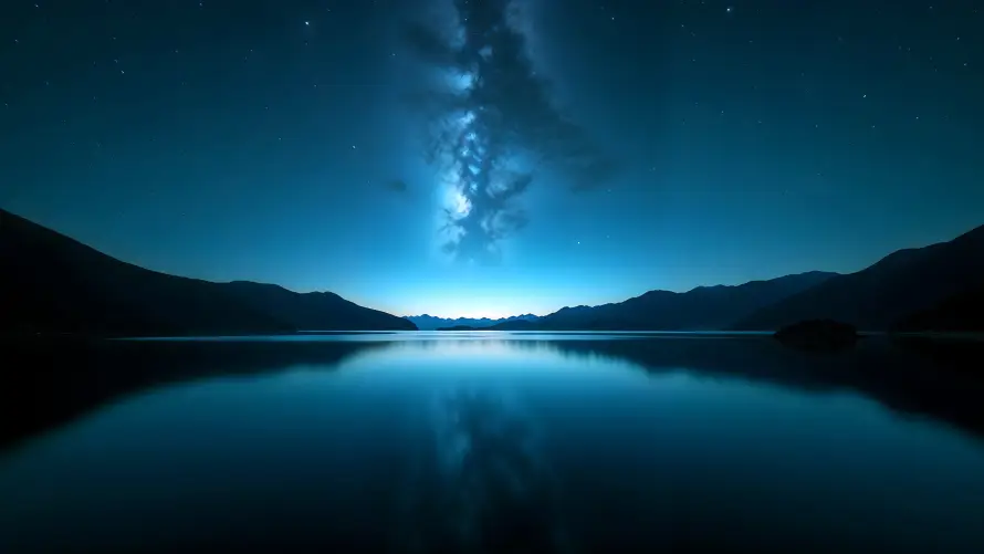 4k倒影壁纸 - 夜晚 - 夜空 - 宇宙「哲风壁纸」