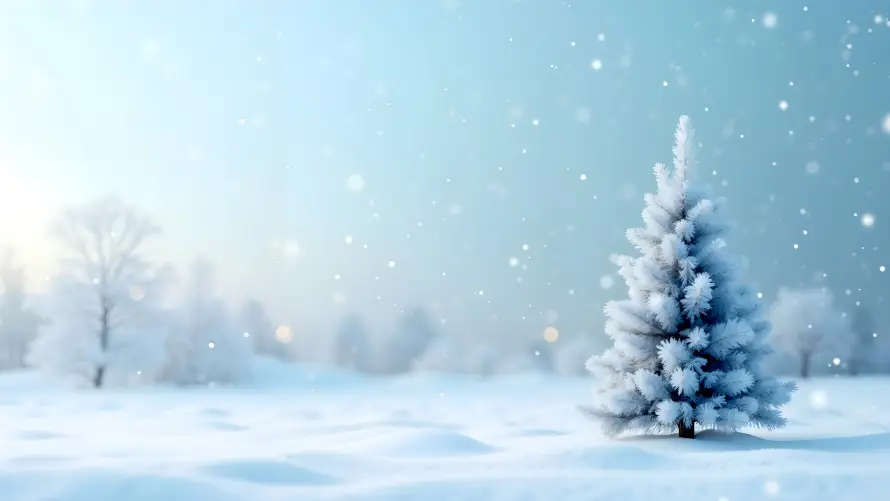 4k冬季壁纸 - 冰雪 - 寒林 - 松树「哲风壁纸」