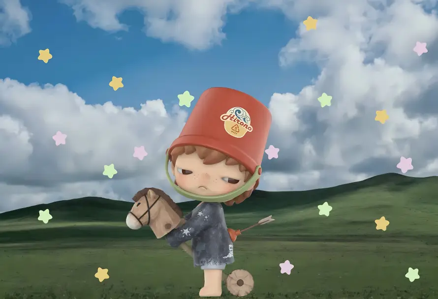 3k潮玩壁纸-小木马和草原-卡通人物壁纸推荐「哲风壁纸」