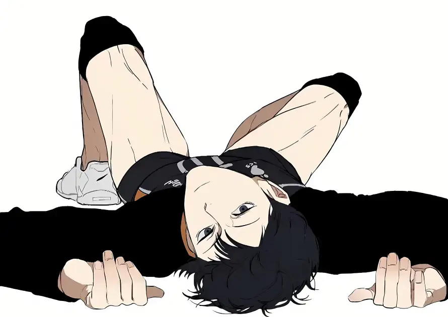 4k乌野壁纸 - 躺姿 - 黑发 - 动漫角色「哲风壁纸」