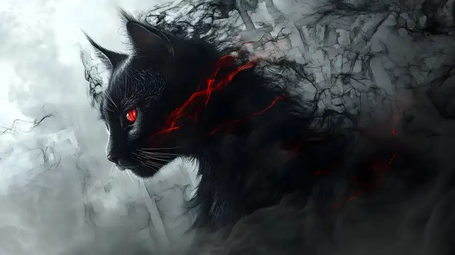 4k猫咪壁纸 - 黑猫 - 黑白 - 奇幻猫咪「哲风壁纸」