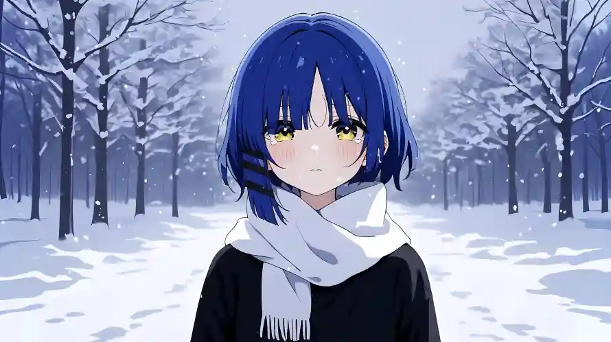 4k冬季壁纸 - 冬日 - 动漫 - 围巾「哲风壁纸」