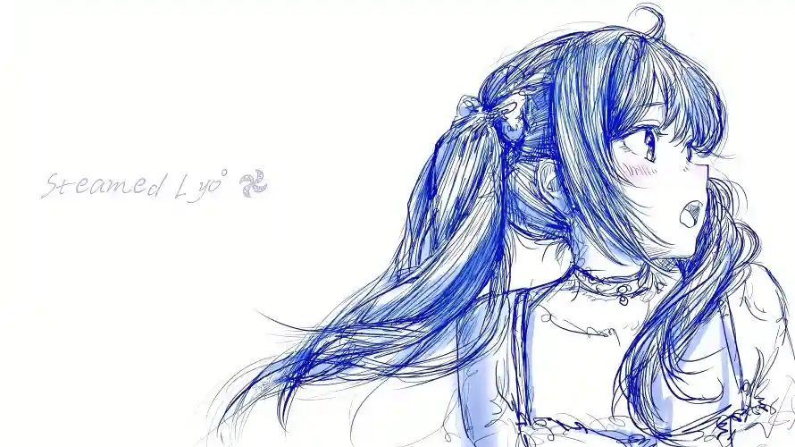 4k手绘壁纸 - 线稿 - 蓝发 - 双马尾「哲风壁纸」 4k手绘壁纸 - 线稿 - 蓝发 - 双马尾「哲风壁纸」