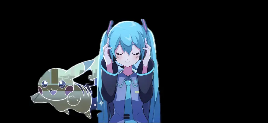 4k蓝发壁纸 - 二次元 - 卡比兽 - 双马尾「哲风壁纸」