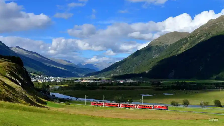 4k山脉壁纸 - 山谷 - 河流 - 白云「哲风壁纸」